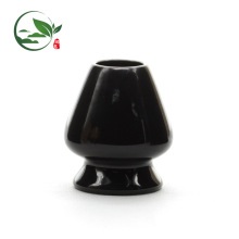 Support de fouet de produit de Matcha de support de fouet de porcelaine de couleur noire